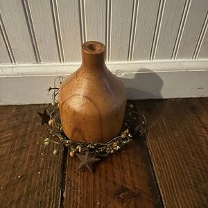 Rustic Brown Wooden Vase